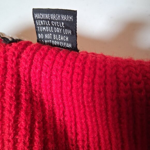 Vintage 1980s Winks Lane Sweater Vest Women Size 38 Red Ribbed Knit Retro - Picture 6 of 11